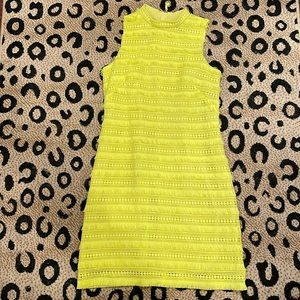 NWT J. Crew Fringe Sheath Dress in Neon Yellow